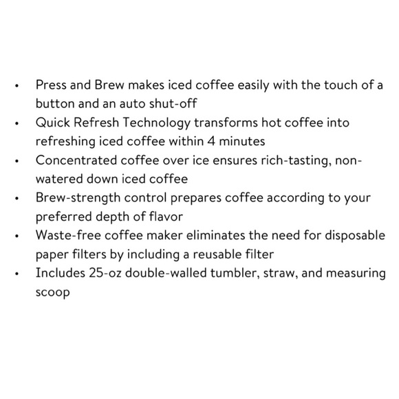 GOURMIA Iced Coffee Maker with Reusable Tumbler, Blue - Picture 3 of 7